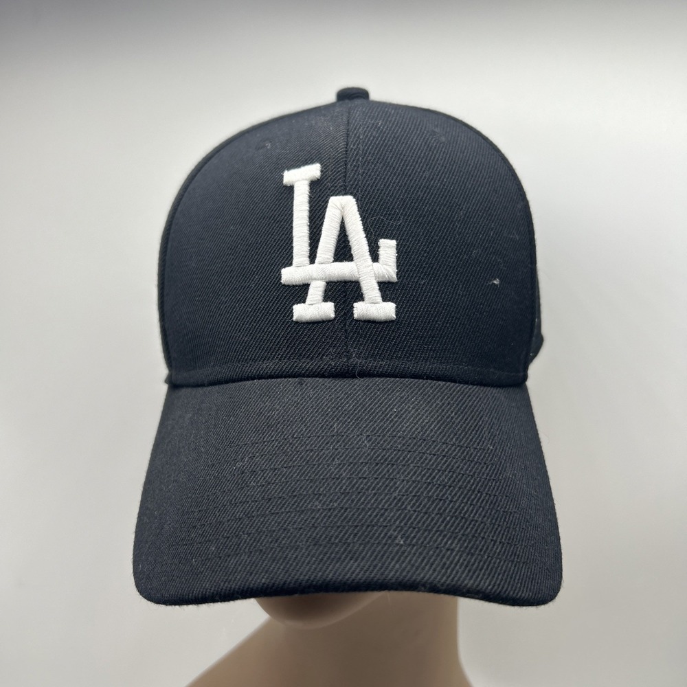 47 Brand Hat Cap Black Sports Dodgers LA Front Logo Strapback OSFA